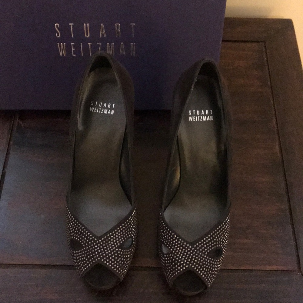 STUART WEITZMAN TEARDROPS ANTHRACITE SUEDE - Picture 4 of 4